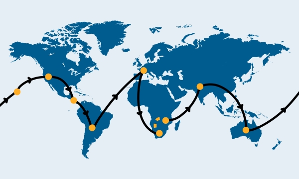 idée d'itinéraire par les 6 continents sans noms