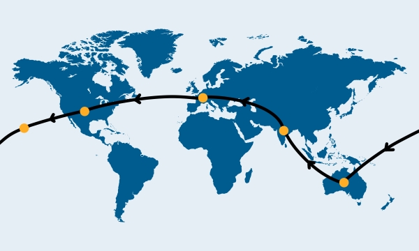 Carte du monde idée de roadtrip