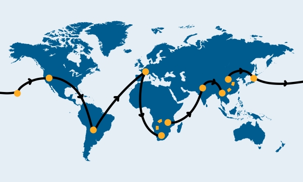 idée d'itinéraire des cinq continents